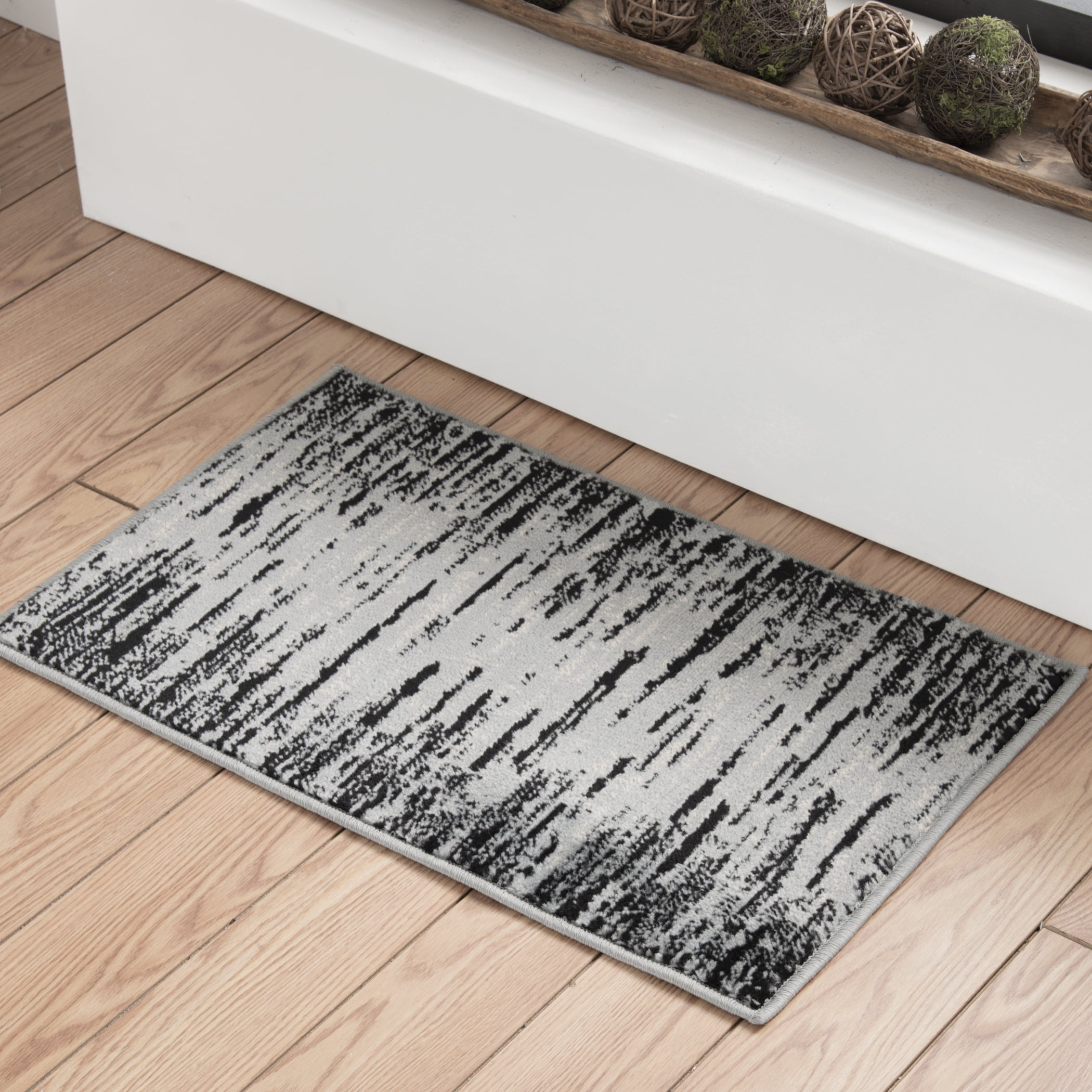 Mainstays Black Lines Modern Abstract 3pc Indoor Rug Set