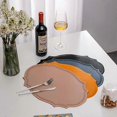 thumbnail image 3 of Leather Washable Placemats, Green Thick Faux Leather Heat Resistant Elliptical Shape Table Mats,Waterproof Non-Slip Easy to Clean Place mat for Kitche, 3 of 3