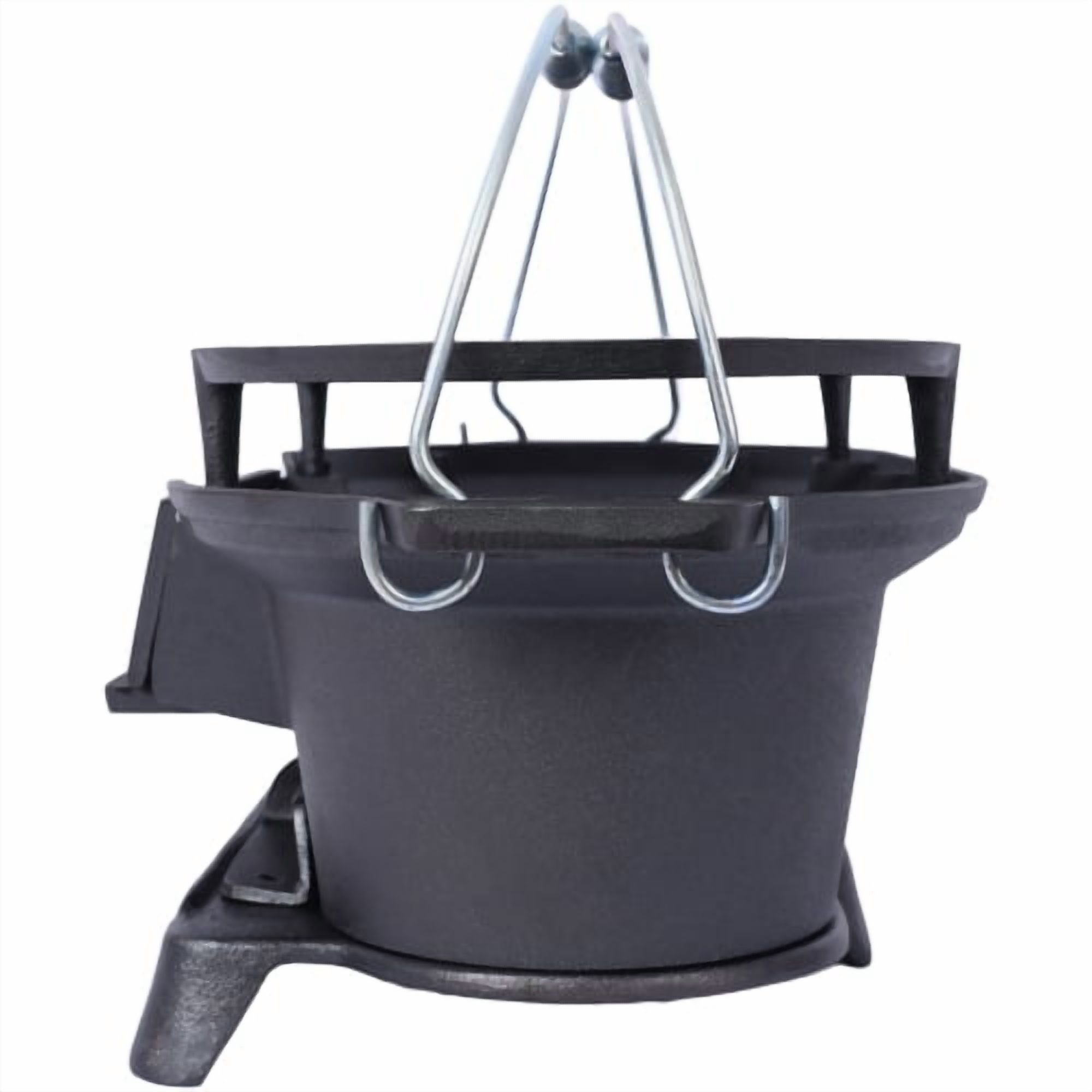Oval Cast Iron Charcoal Grill, Portable Tabletop Hibachi Grill with Enameled Surface, Small Camping & Tailgate Grill