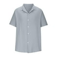 thumbnail image 3 of Mens Button Down Textured Wrinkle Free Stretch Short Sleeve Shirts Business Casual Work Dress Shirts Hawaiian Beach Clothes, 3 of 5