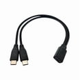 thumbnail image 1 of wonima44 USB C Splitter Charge Cable,1 Feet USB Type C 1 Female to 2 Dual Male Y Splitter Extension Charging Cable(Only for Charging,Can't Transmit Data), 1 of 1