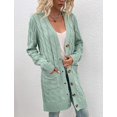 thumbnail image 2 of LAICAIW Womens Cardigan Long Sleeve Cable Knit Sweater Open Front Loose Outwear with Pocket, 2 of 5