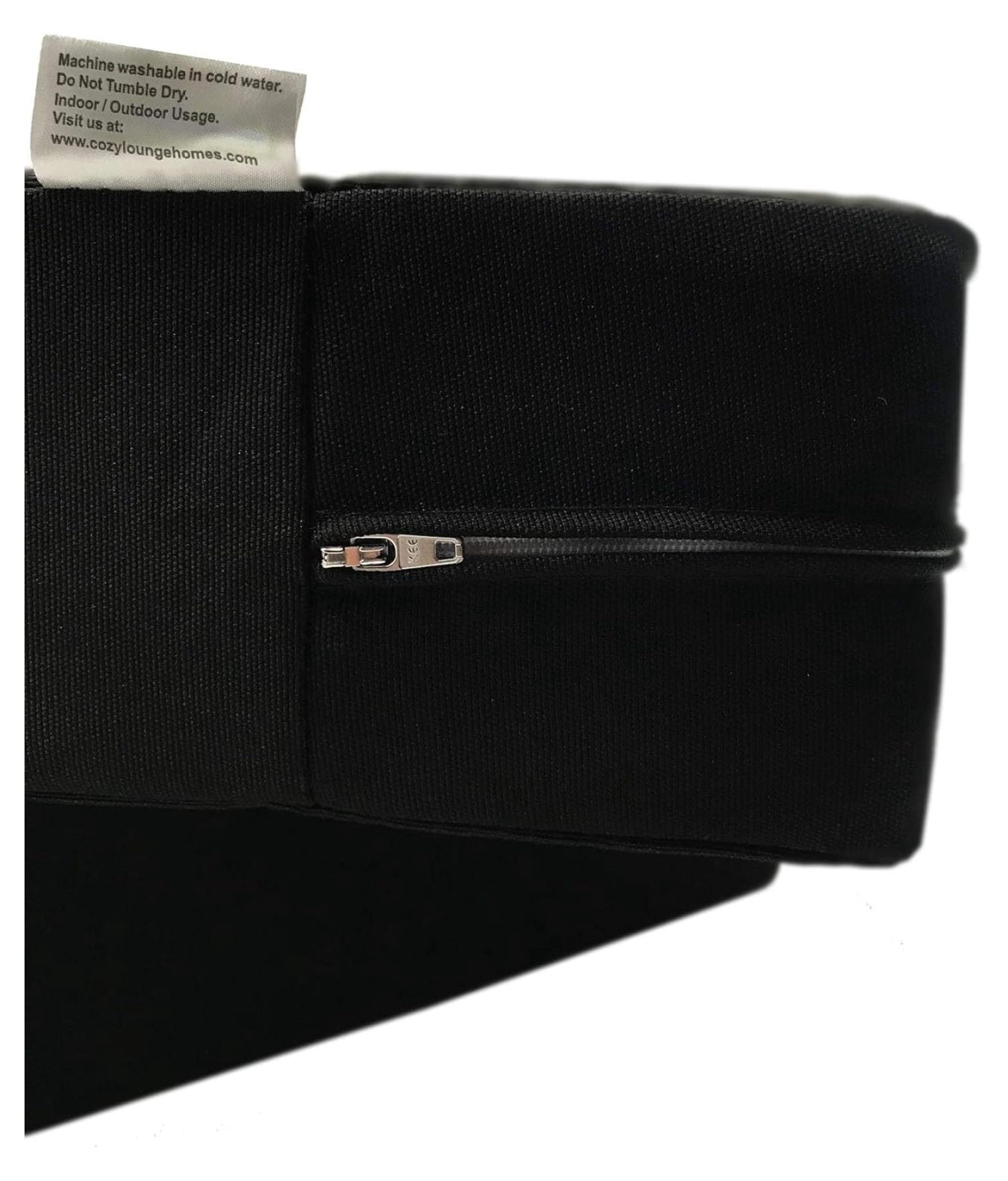 Indoor Outdoor Water High UV Resistant Patio Chair Cushion Cover (Just Black, 22"x20"x4" (2 Covers))