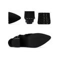 thumbnail image 3 of BLISSFUL STEP Women's Boots Studded Faux Suede Pointed Toe Chunky Heel Zipper Booties Black 9, 3 of 6
