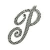 Mardi Gras Spot Glitter Script Letter "P" (Each)