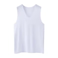 thumbnail image 2 of Summer Casual Tank Tops for Women Men Sleeveless V Neck Stretch Basic T Shirts Workout Gym Running Tee Tops White, Size XXL, 2 of 2