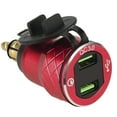 thumbnail image 2 of 12V-24V Motorcycle USB  Socket with LED Display EU Plug, 2 of 7