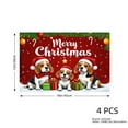 thumbnail image 4 of JOOCAR Merry Christmas Beagle Dogs Holiday Design Linen Table Mats Set of 4 for Home Kitchen Table Decor 12x18 inch, 4 of 5