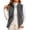 Dark Gray, variant on Womens Vest Jacket Full Zip Solid Color Sleeveless Jacket Fall Winter Casual Regular Length Outerwear with Pockets