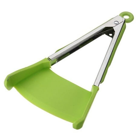 

2-in-1 Spatula & Tongs - Simply Flip Creative Food Shovel Non-Stick Heat Resistant Stainless Steel Frame Silicone Tongs Kitchen Gadget 9Inch