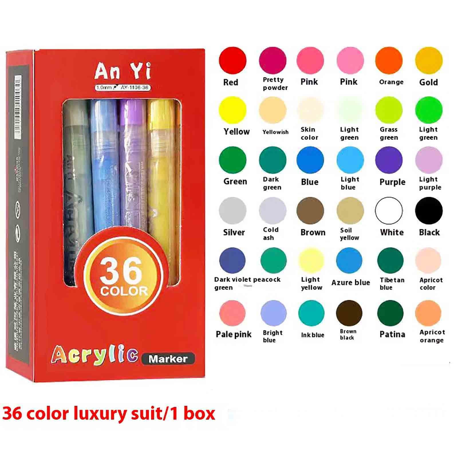 60 Colors Paint Markers Paint Pens Acrylic Paint Pens For Students Chirldrens Artists Adults Coloring Drawing Cartoon Anime Comic Brush Tip For Rock Painting Wood Canvas(60ml)