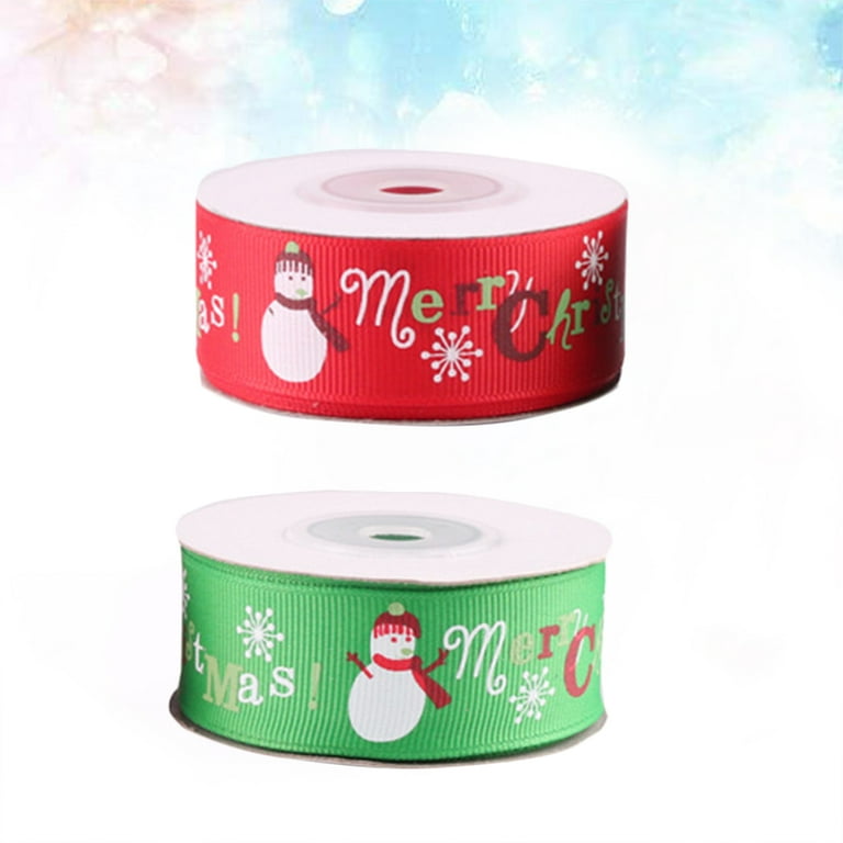 Frcolor Christmas Ribbon Gift Ribbon Polyester Craft Thin Red Trim Wrapping Ribbonsbows Ribbons Wired Grosgrain Wrap, Size: 2.56 x 2.56 x 1.97