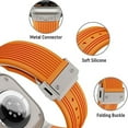 thumbnail image 5 of Watch Band for Apple Watch Ultra 2 Band 49mm 46mm 45mm 44mm, Men Luxury Rugged Silicone Rubber Strap with Metal Connector & Folding Clasp for iWatch Series 10 9 8 7 6 5 4 3 2 1 SE, 5 of 5