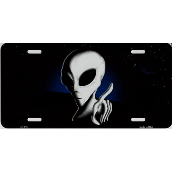 Alien Metal License Plate