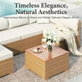thumbnail image 2 of SUMMIT LIVING 8-Piece Wicker Patio Furniture Set with Fire Pit Table, 6-Seater Outdoor Sectional Conversation Sofa Set, Yellow & Beige, 2 of 17
