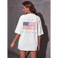 thumbnail image 6 of KimSoong USA Shirt American Flag Shirts Women Oversized 250 Years Patriotic T-Shirts Casual America Flag Print Tee Tops, 6 of 7