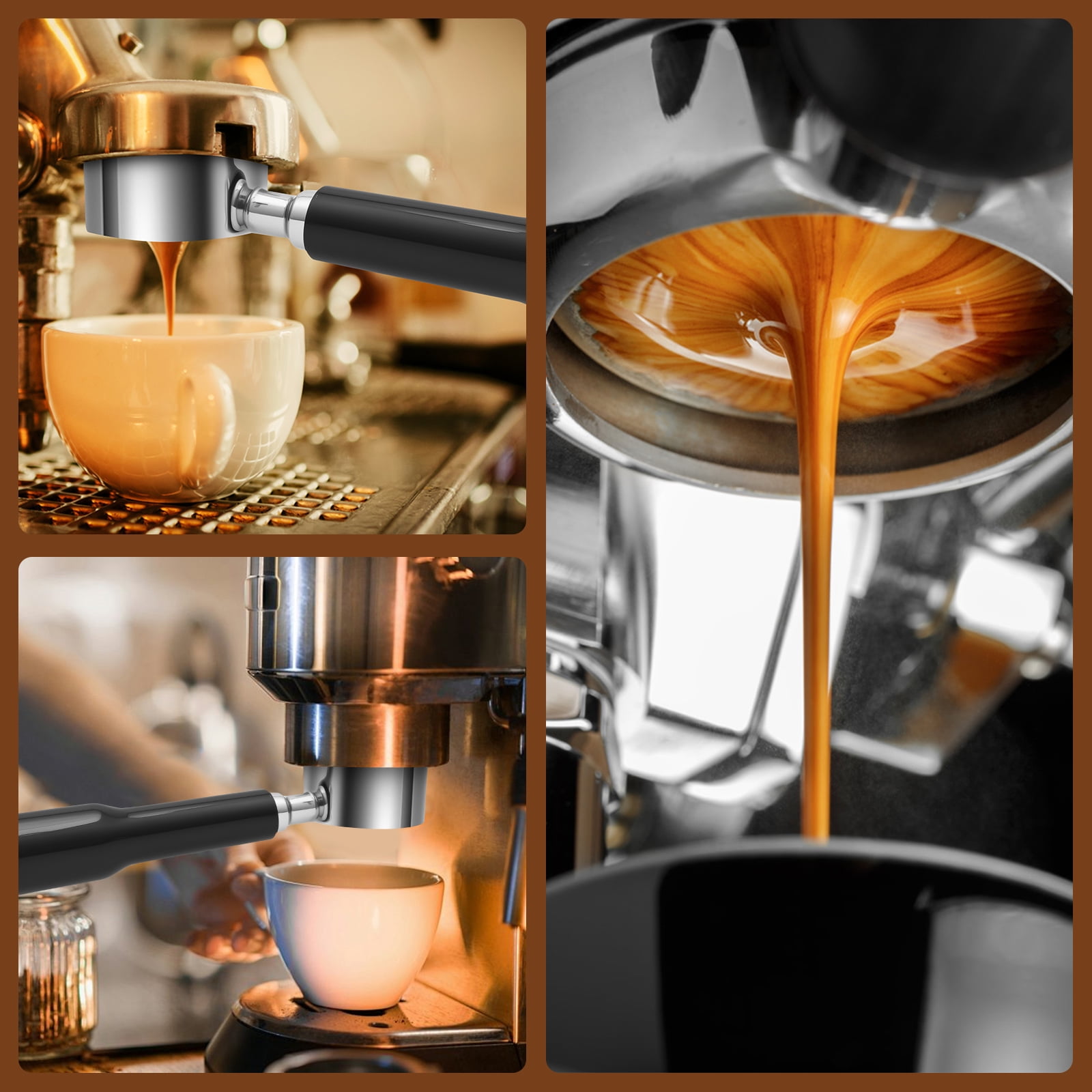 Austok Bottomless Portafilter 51 mm with 3 Ear Espresso Puck Screen Compatible with DeLonghi EC680/EC685 with Stainless Steel Sieve