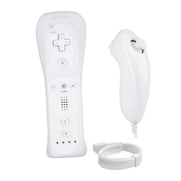 Combo Controlador Gestos Joystick Nunchuck Sunnimix Para Nintendo Wii Wii U Blanco