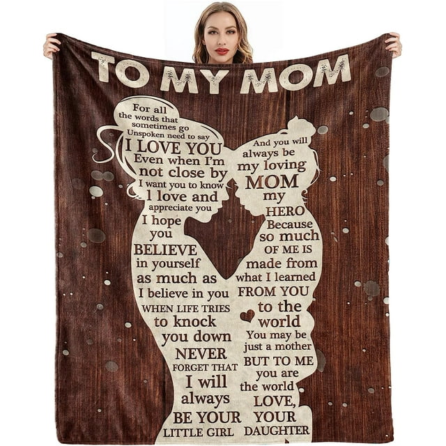 LHSHID Gifts for Mom from Daughter Mothers Day Birthday Gifts for Mom Great Mother Gifts Blanket Presents for Mother's Day Christmas Soft Cozy Flannel Custom Throw Blanket 40"x50"