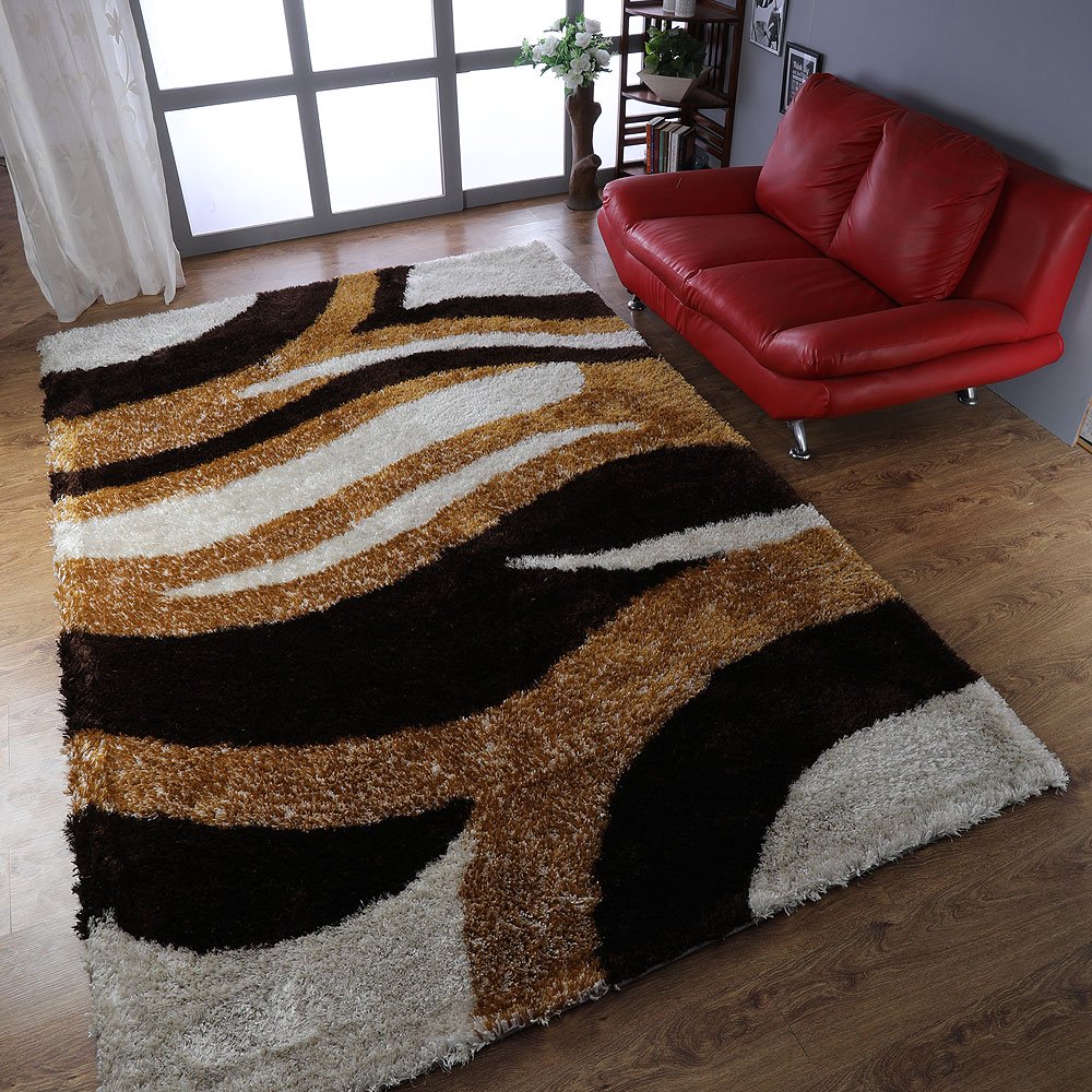 Rugsotic Carpets Hand Tufted Shag Polyester 6'x9' Area Rug Contemporary