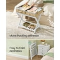 thumbnail image 6 of SONGMICS Solid Wood Luggage Rack, No Assembly Required, Foldable Suitcase Stand, Luggage Holder, with Storage Shelf, for Guest Room, Hotel, Bedroom, Cloud White, 6 of 6