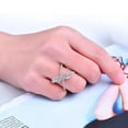 thumbnail image 5 of HeartsAndYou 1.6ct Round Cut Moissanite Engagement Ring for Women 18k White Gold Over Silver Cross Design, 5 of 9