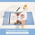 thumbnail image 5 of Cat Head Flowers Floral 2 Pack Pencil Pouches Zipper Pencil Case 3 Ring Pencil Pouch Cosmetic Bag, 5 of 6