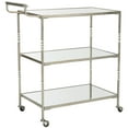 thumbnail image 4 of SAFAVIEH Aurelius 3-Tier Bar Cart with Handle and Casters, Silver/Mirror, 4 of 6