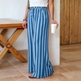 thumbnail image 5 of Abtuhar Women Pants Print Contrast Stripe Straight Leg Full Length Elastic Waist Side Pockets Fashion Bottoms, 5 of 5