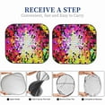 thumbnail image 5 of Kdxio Colorful Tie Dye Stained Glass 3 Print 2-Piece Sun Shade Front Windshield - Foldable Car Front Window Sunshades For Most Sedans Suv Truck, 5 of 6