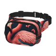 thumbnail image 2 of Fuzoiu Colorful Floral Flamingo Print Unisex Square Double Layer Waist Bag,Crossbody Fanny Pack Travel Workout Accessory, 2 of 9