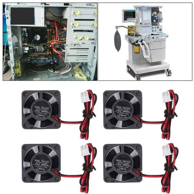 4pcs 2pin Mini DC Cooler Fan with Low Noise, 24DBA Operating for 3D Printer Extruder Hot End V6 V5 CPU