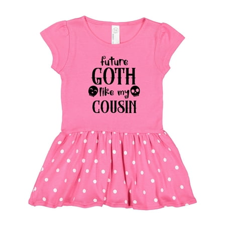 

Inktastic Future Goth Like My Cousin with Skulls Gift Toddler Girl Dress