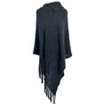 thumbnail image 3 of IDALL Shawl Wraps for Women,Ponchos Women's Autumn/Winter Solid Knitted Tassel Warm Belt Button Half Open Collar Shawl Women's Scarves & Wraps Black, 3 of 3