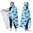 thumbnail image 2 of Wearable Blanket,LightBlue Cartoon Dinosaurs Pattern Hooded Wearable Flannel Blanket for Adults & Teens,Winter Poncho Shawl Wrap Cape Cozy Anti-Pill,50"x60", 2 of 5