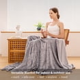 thumbnail image 2 of RUIKASI Fleece Gray Blanket Throw - Fluffy Throw Size Blanket for Sofa, Small Warm Travel Blanket Sofa, Office, 50x60 Inches, 2 of 9
