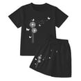 thumbnail image 4 of LRen Girls Short Sets Size 7-8 Bow T Shirt and Shorts Outfits Set Round Neck Comfy Beach Vacation Short Sleeve Set Back To School Clothes, 4 of 4