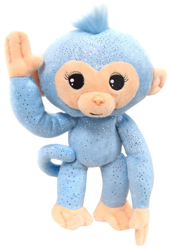Fingerlings Glitter Monkey Light Blue 10-Inch Plush with Sound 