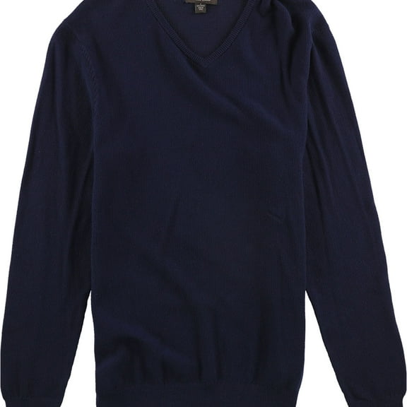 Tasso Elba Mens LS Pullover Sweater, Blue, Large