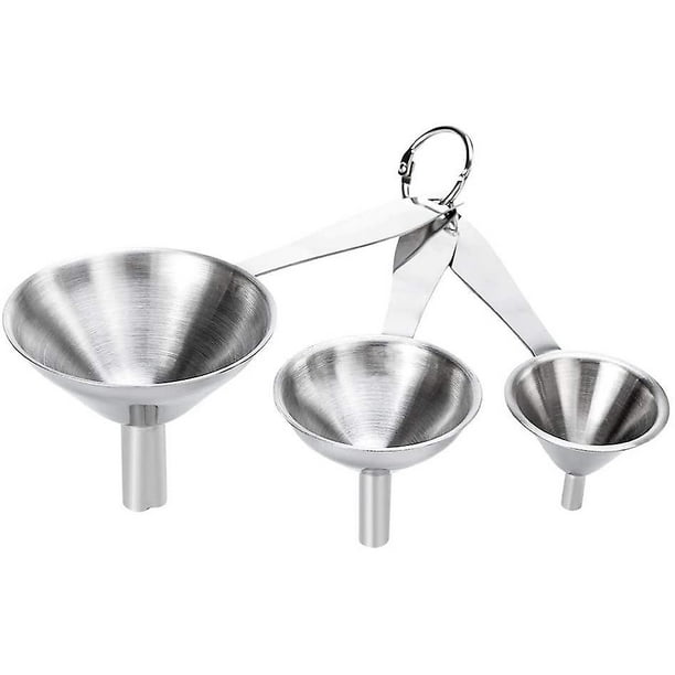Hip Flask Funnel, 3pcs Mini Funnel Stainless Steel Funnel Kitchen Set Small Hip Flask Funnels