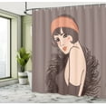 thumbnail image 5 of Ambesonne Pin up Girl Shower Curtain, Girl with Mole, 69"Wx84"L, Dark Taupe Dimgrey, 5 of 5