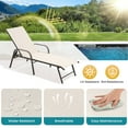 thumbnail image 5 of Pellebant 2‑Pack Outdoor Chaise Lounge Chairs – 5‑Position Aluminum Adjustable Patio Chaise Lounge with Rust Resistant Frame, Champagne, 5 of 9