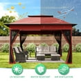 thumbnail image 3 of Meetleisure 11'x11' Pop Up Gazebo for Patios, Outdoor Canopy Tent with Sidewalls, Mosquito Netting, Pop Up Shelter for Wedding Party, Red, 3 of 11