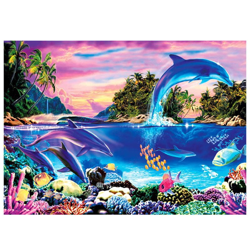 NEON PARTY 1000 Pieces Jigsaw Puzzles for Adults Kids-Card Education Learning