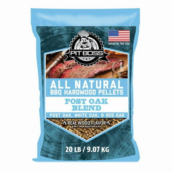 Pit Boss 100% All Natural Hardwood Post Oak Blend BBQ Grilling Pellets, 20 lb Bag