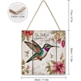 thumbnail image 2 of Hummingbird Wooden Hanging Sign Religious Inspirational Words Art Farmhouse Door Hanger Be Still and Know That I Am God - Psalm 46:10 - Bible Verse - Christian Art Gifts 12x12 Inches, 2 of 8
