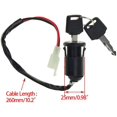 thumbnail image 2 of WOOSTAR 2 Wire Ignition Key Switch Lock Replacement for 50cc 70cc 90cc 110cc 125cc 150cc 200cc 250cc Electrical Scooter, 2 of 5