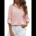 thumbnail image 2 of Camisas de con Botones para Mujer, Blusa de Larga, Informal, para Trabajo o Oficina. Rosa XL, 2 of 10
