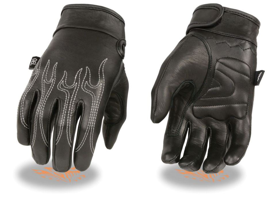 Milwaukee Leather Men's Premium Leather Riding Glove w/ Gel Pam 