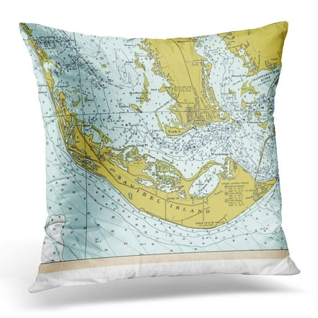 STOAG Captiva Sanibel Island Florida Vintage Nautical Throw Pillowcase Cushion Case Cover 16x16